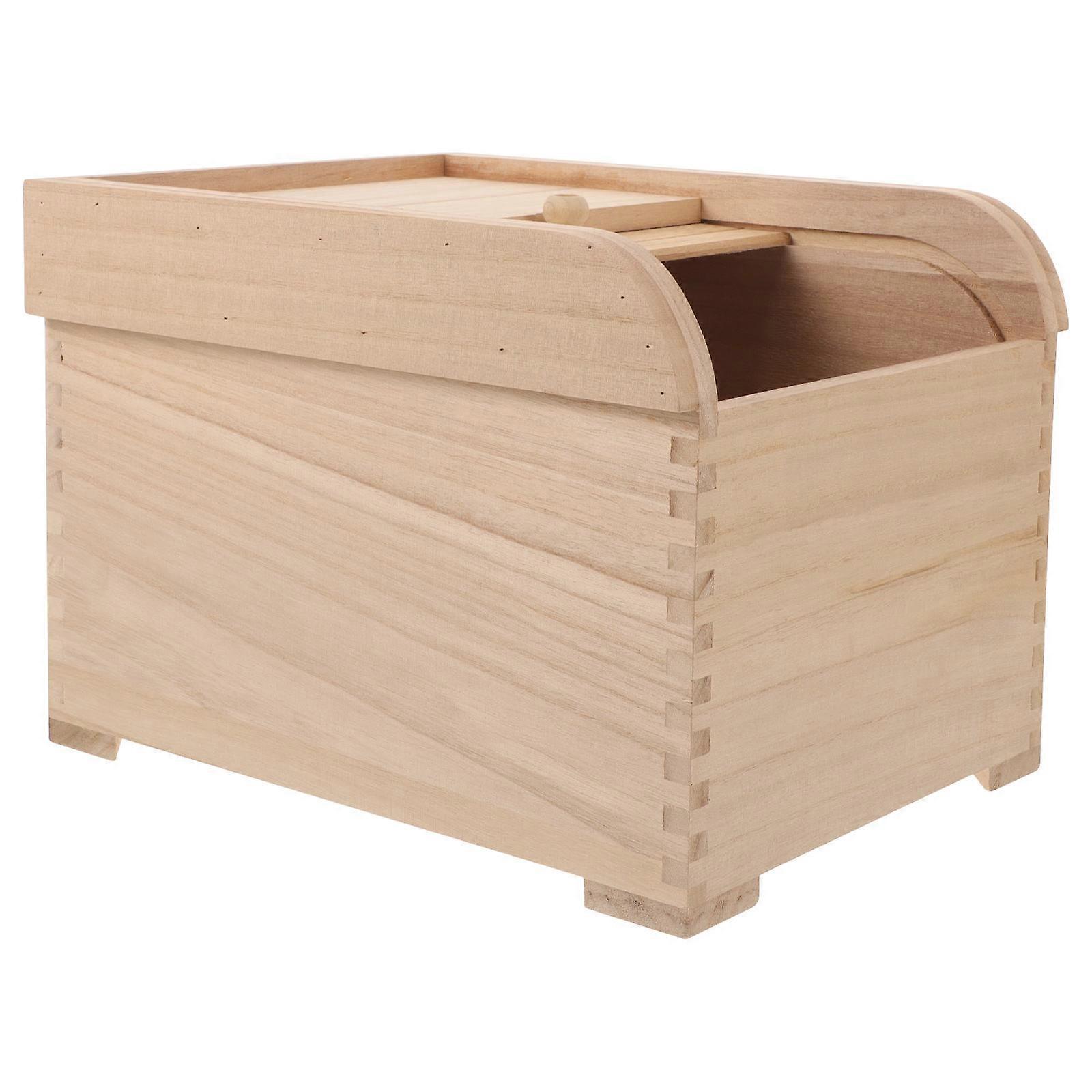 Rice Storage Container Wood Food Storage Box for Pantry Use