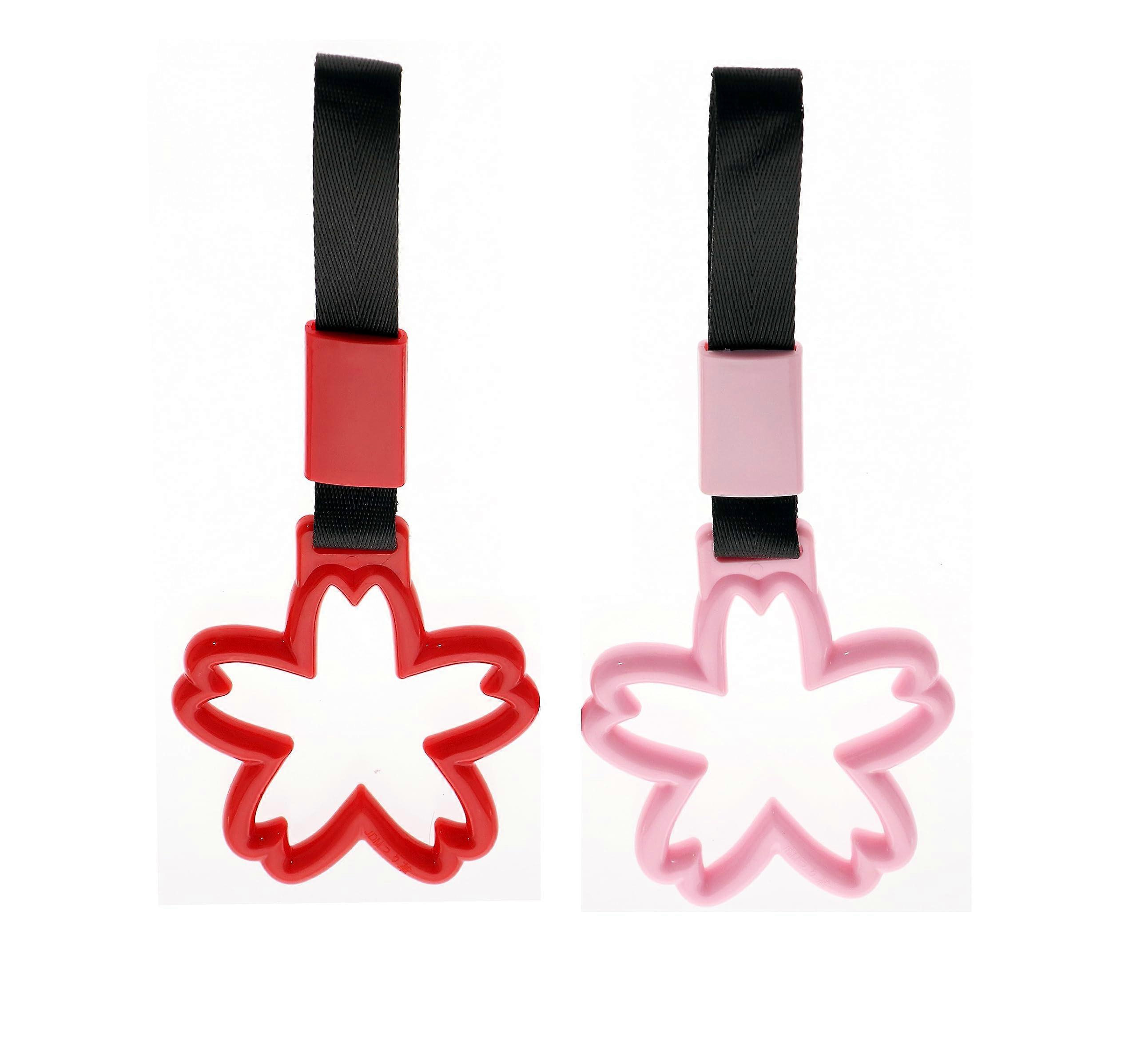 Sakura Car Handle Strap and Cherry Blossom Bumper Warning Ring Set, Easy Install, EyeCatching Design