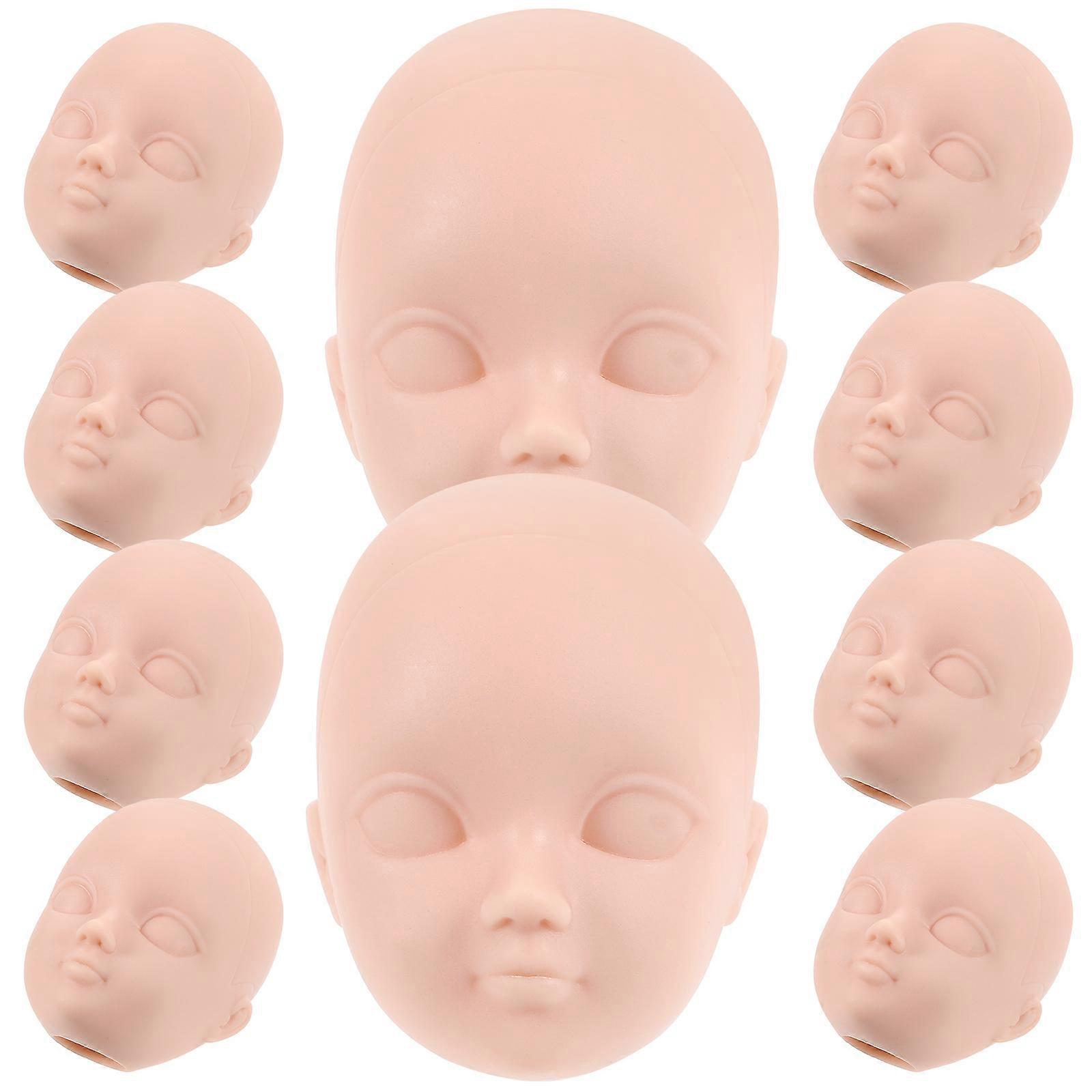 Practice Makeup Plastic Doll Heads for Doll Crafts 10Pcs Set