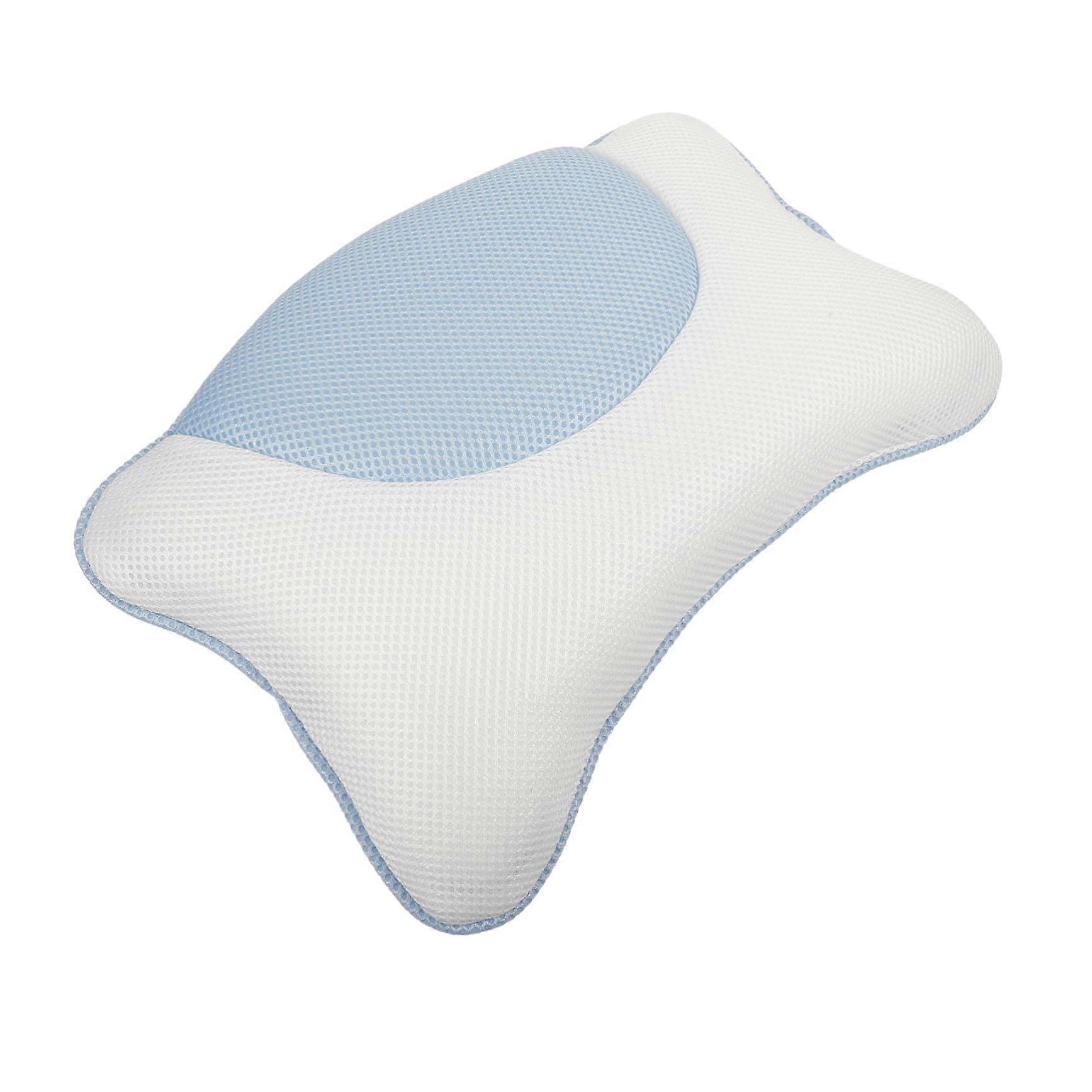 Ergonomic Bath Pillow with Suction Cups Splashproof Mesh Headrest for Neck Support Spa Relaxation