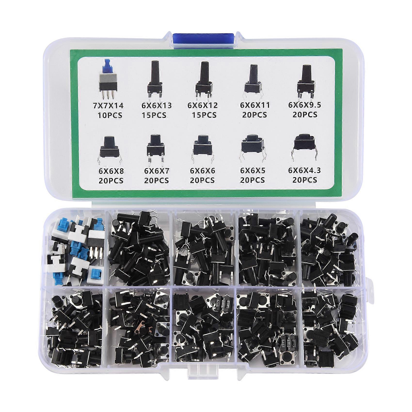 10 kinds Values 180PCS Tactile Push Button Switch -trigger Mini Momentary Tact Assortment