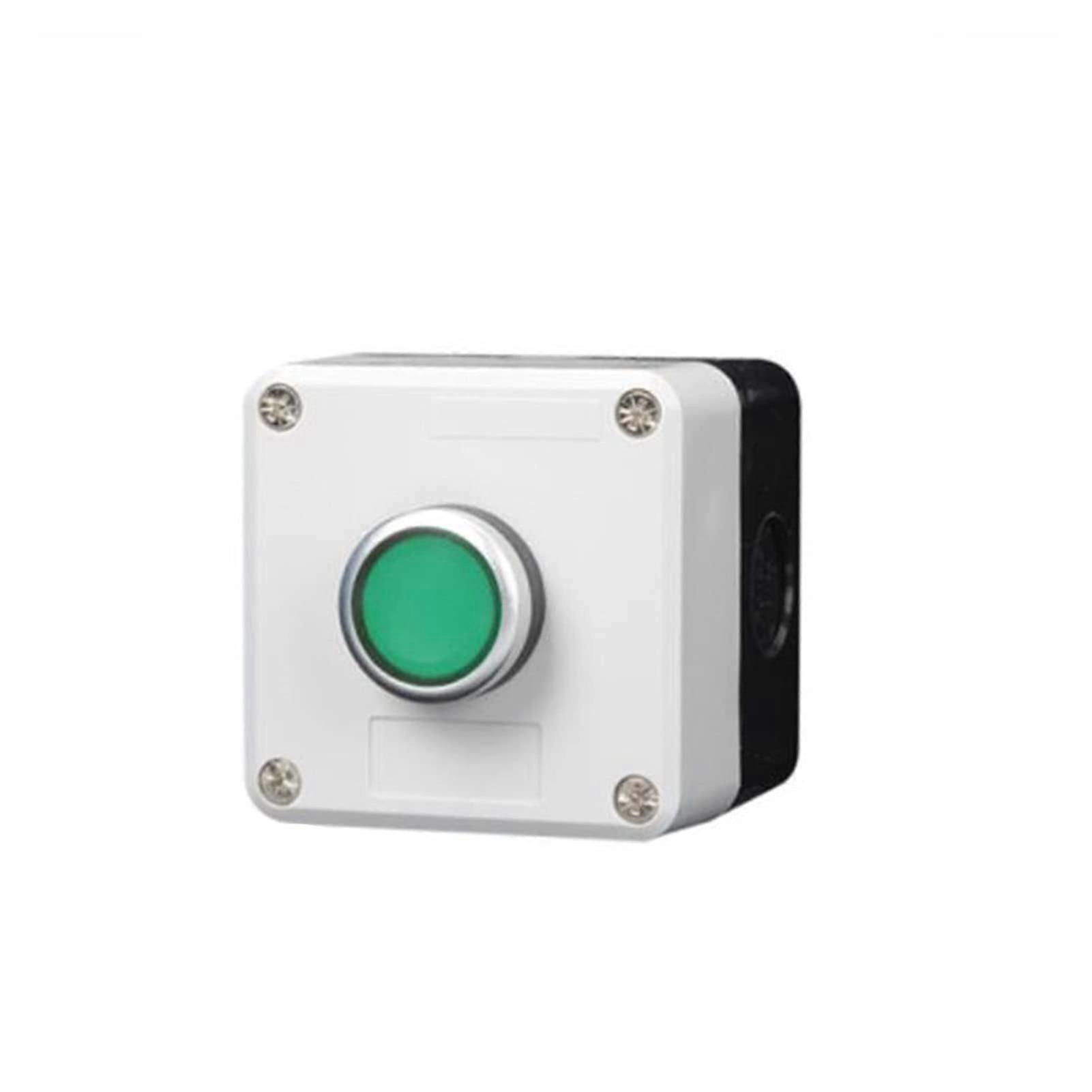Waterproof Industrial Control Box with Emergency Stop Switch and Green SelfLocking ON Button 220V