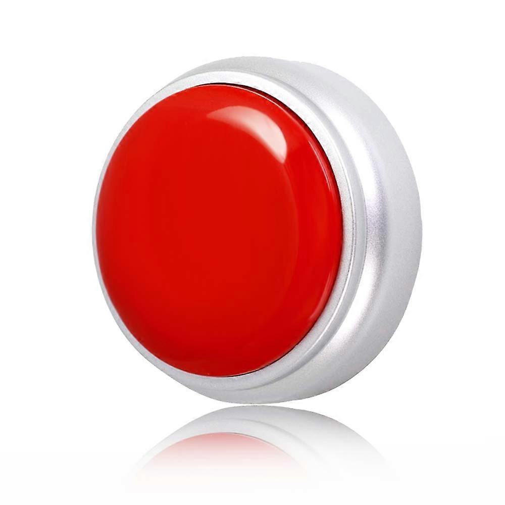 Recordable Talking Button with 30Second Voice Recording, Clear Loud Playback, Red and Silver