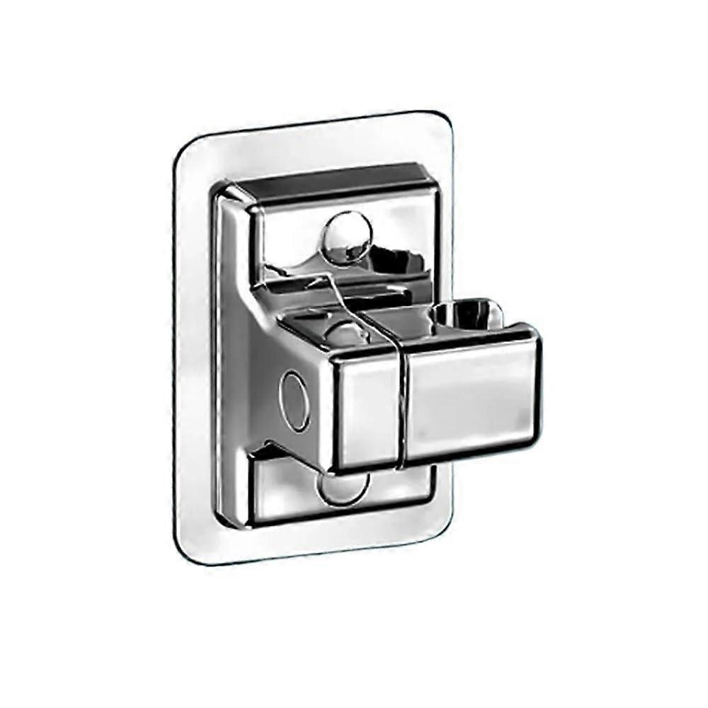 Adjustable Wall Mount Shower Head Holder No Drilling Handheld Bracket with Adhesive Silver G1334B