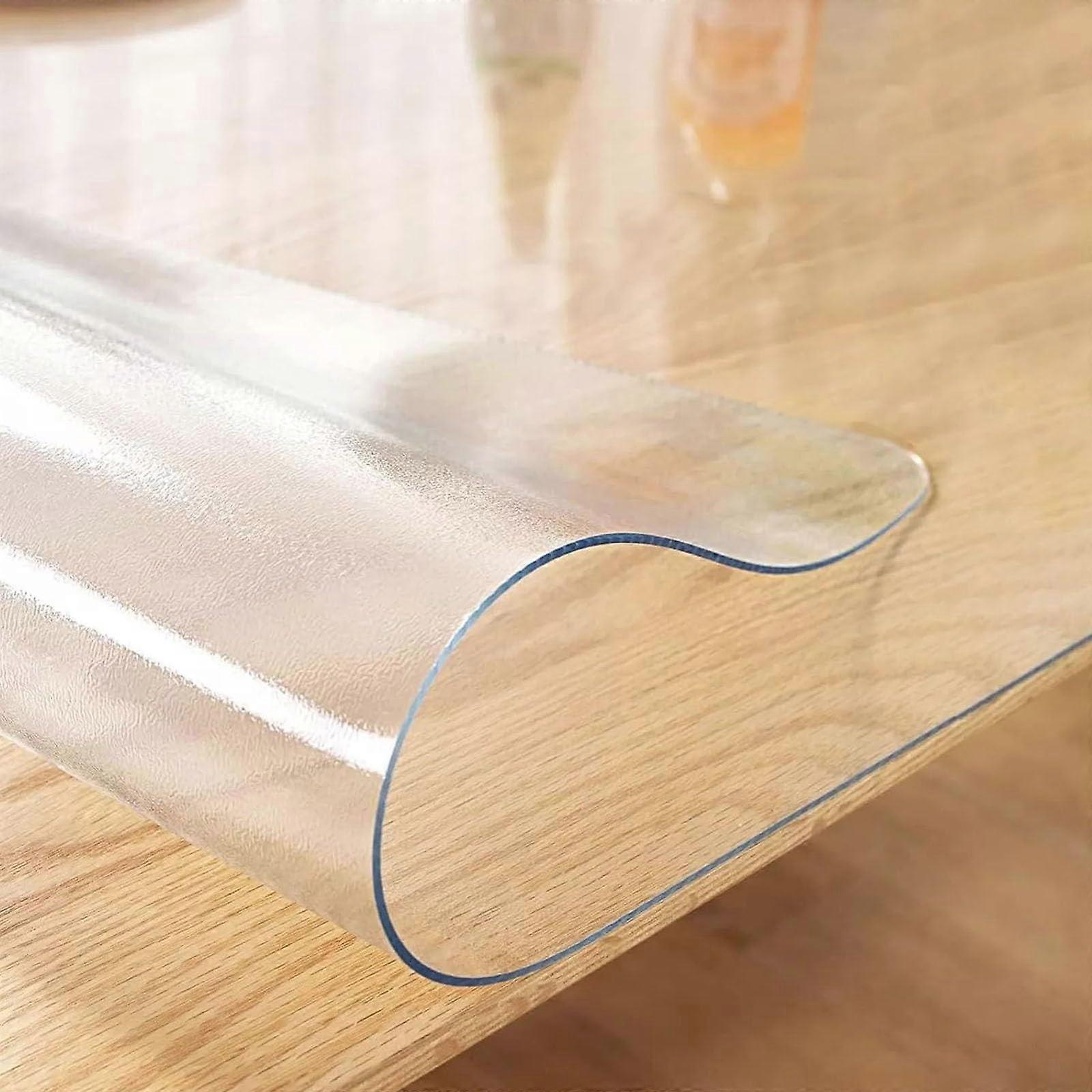 Clear PVC Table Protector 63x63in Waterproof ScratchResistant Heat Resistant Cover for Dining Table