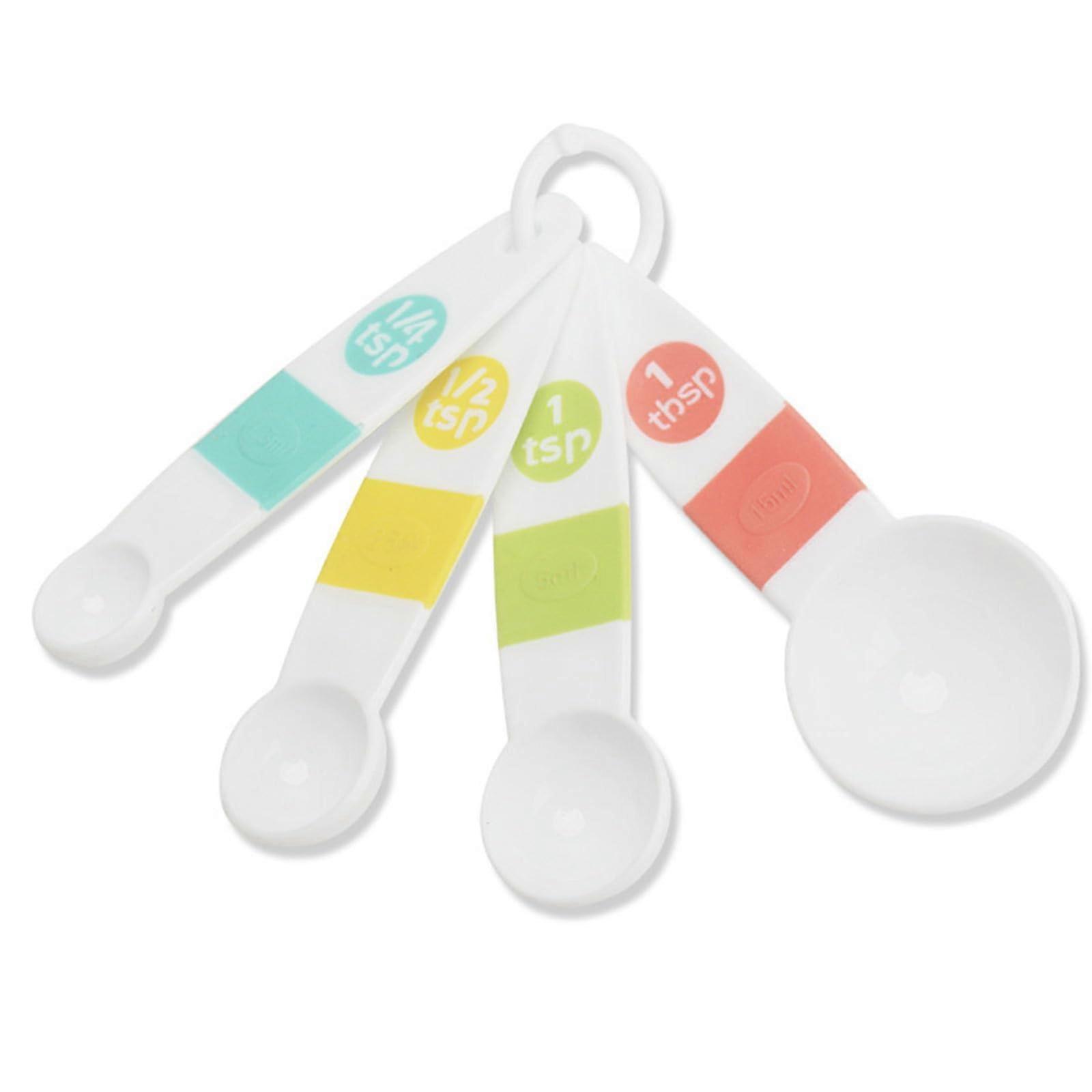 4 Piece Measuring Spoons Set with Teaspoon Measurements for Accurate Baking and Cooking