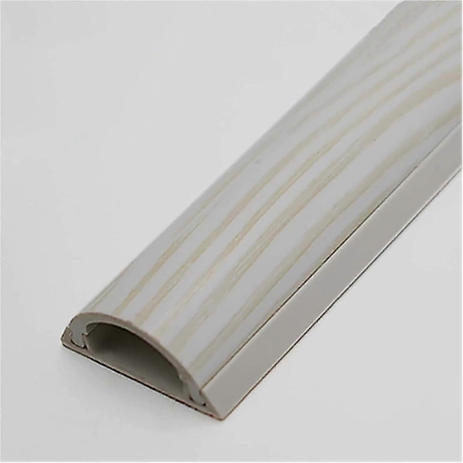 Floor Cable Cover with Strong Adhesive Backing, Wood Grain Cable Protector, 1m PVC Wire Hider
