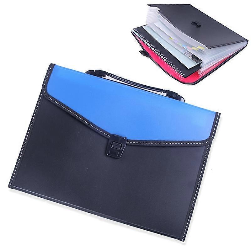 Portable 12-Layer File Pocket A4 Expanding File Classified Folder PP Storage Clip Ticket Package