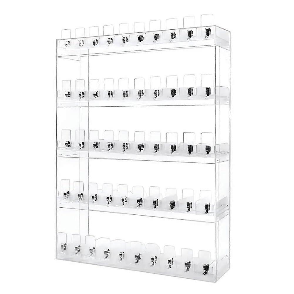 Clear Acrylic Cigarette Display Rack with Automatic Pusher System, Wall Mounted or Countertop Stand