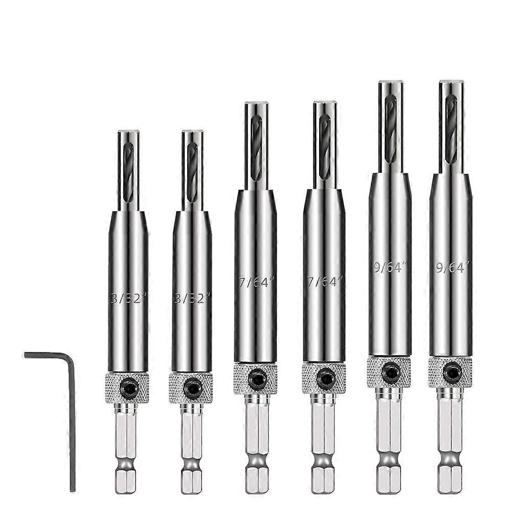 Self Centering Drill Bit Set - 3/32", 7/64", 9/64" Self Centering Drill Bit for Woodworking Door & Window Installation