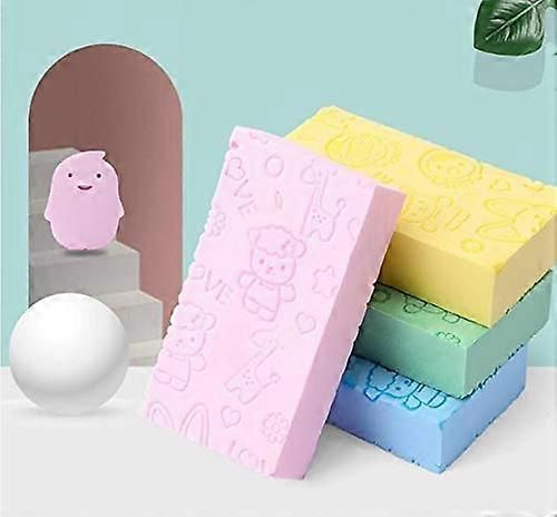 Bath Sponge 4 Pack Pink Large  Soft Exfoliating Body Sponge for Shower with Ergonomic Grip