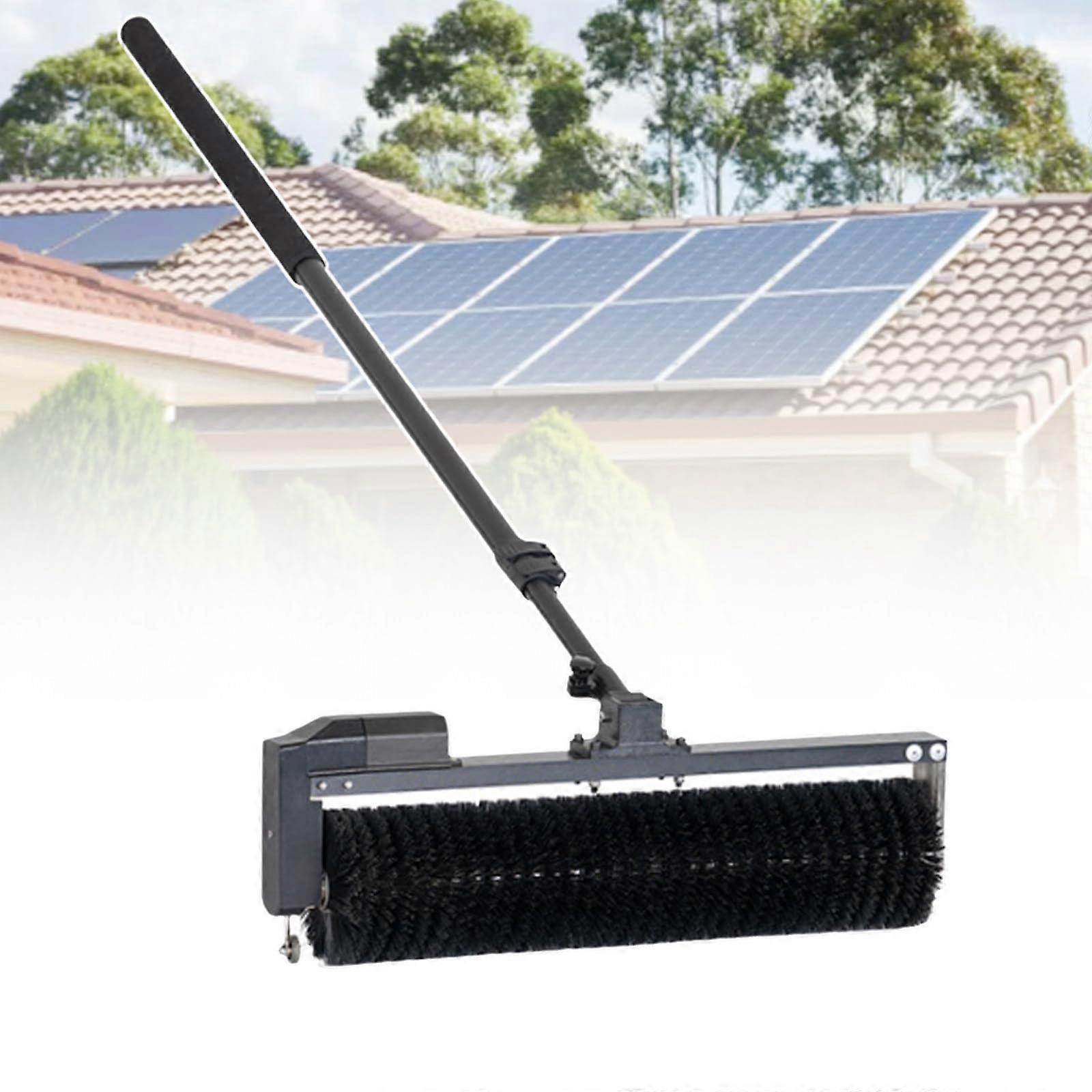 18ft Telescopic Solar Panel Cleaning Brush with Dual Modes and Adjustable Angle for Wide Coverage