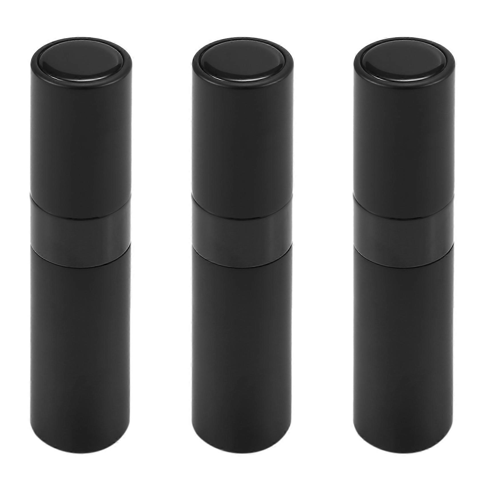 3X 8Ml Portable Travel Mini Bottle Refillable Empty Perfume Atomizer - Black