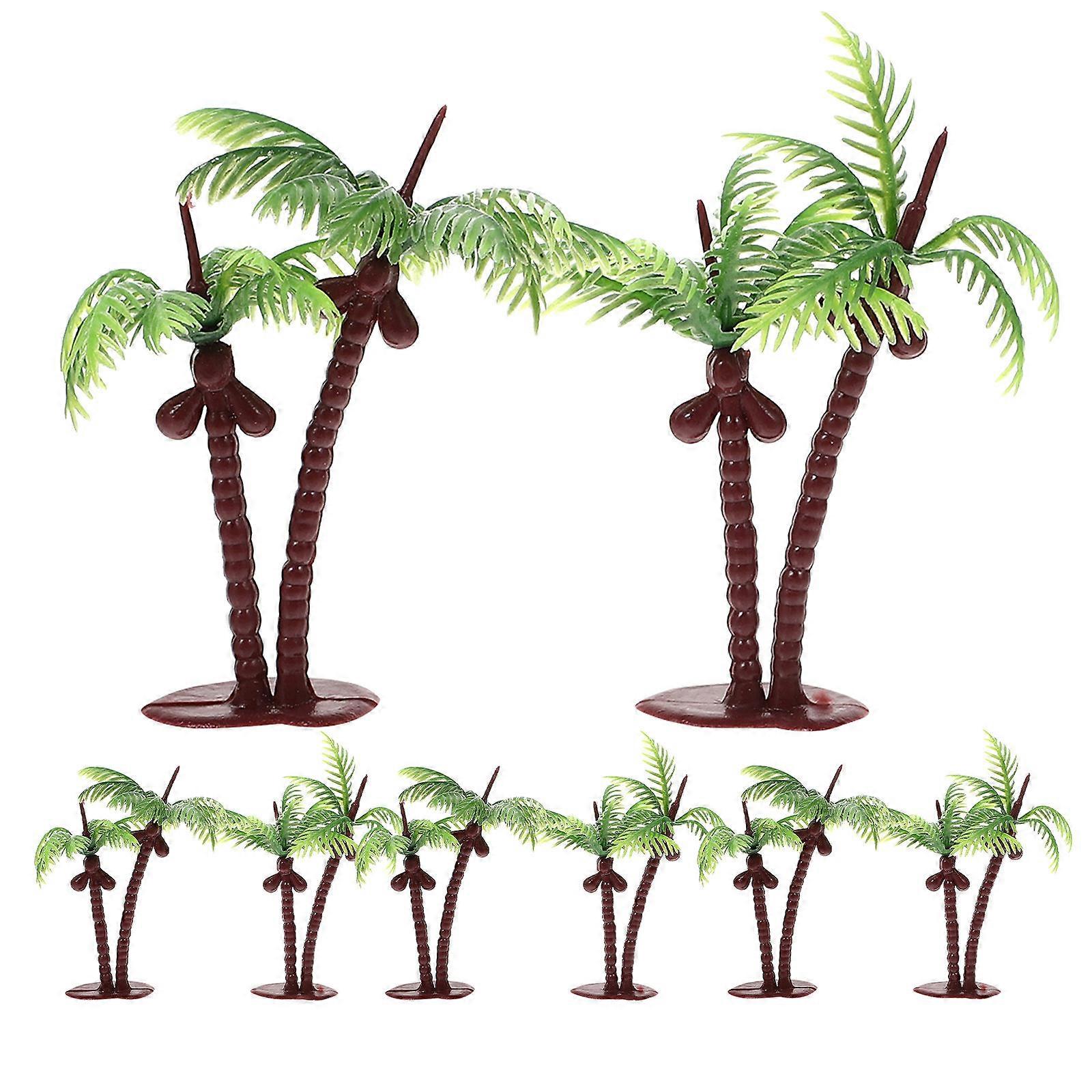 Coconut Tree Miniature Tree Model for Playing 10Pcs Plastic Sand Table Decor