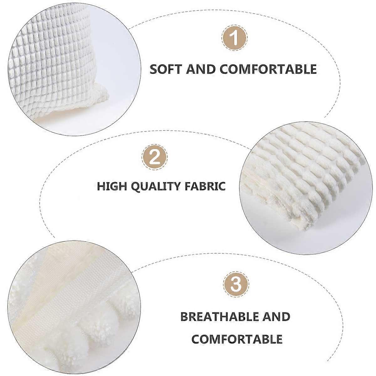 Bed Pillowcase Plush Cushion Cover for Home Use 1Pcs White