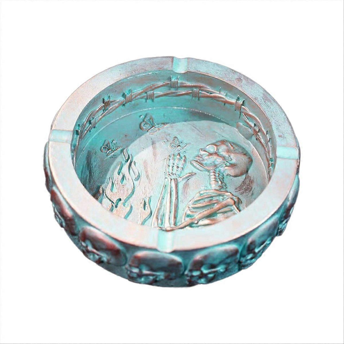 Funny Skull Ashtray Tray Container 