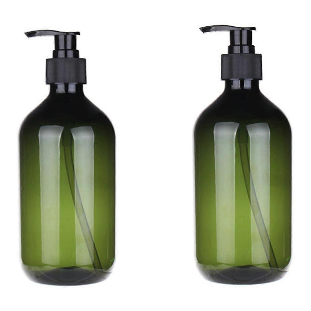 Green Press Bottle Plastic Pump Bottles for Shampoo Dispenser 5Pcs 300Ml