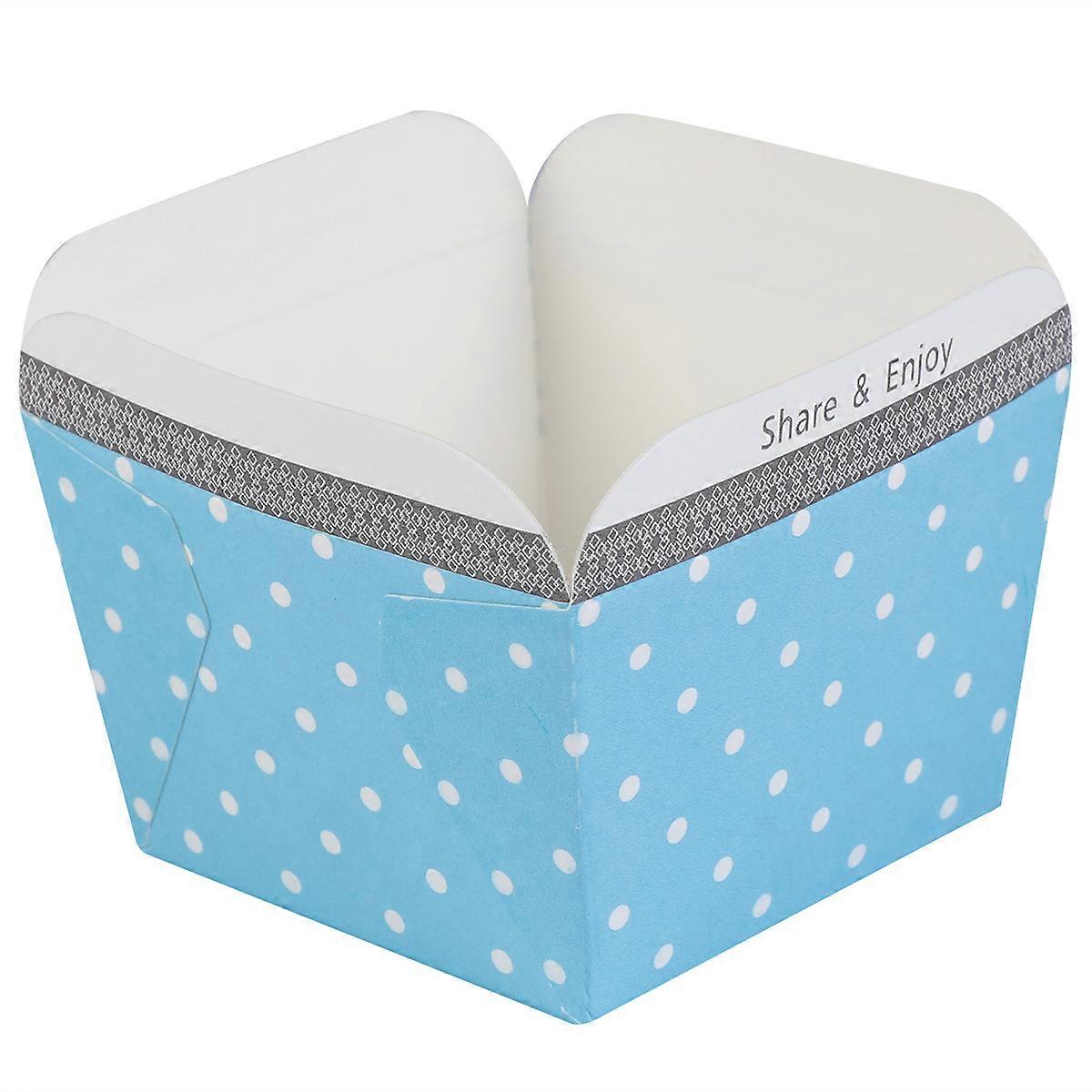 Mini Cake Box Paper Cake Cups for Dessert Use 100Pcs Blue Dot