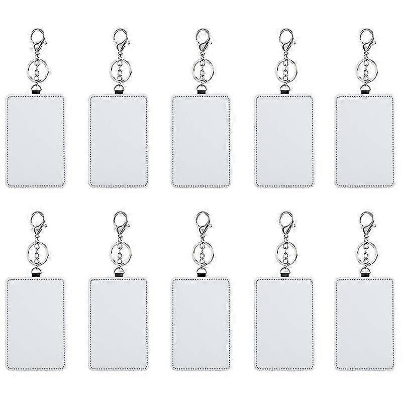 10Pcs Dye Sublimation Rectangle Portable Card Holder Work Card Holder