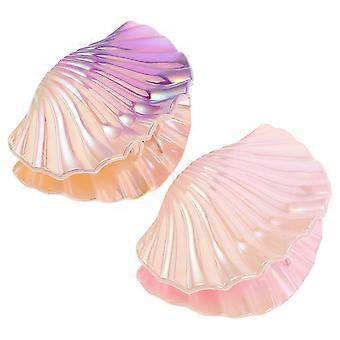Women Seashell Hair Clip Marble Pattern 9.5X6X5CM Beach Styling 2Pcs
