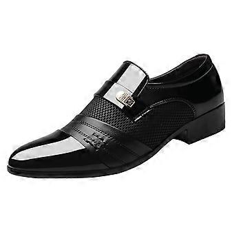 Herresko i skinn med slip-on-detaljer, komfortable forretnings- og bryllupssko, størrelse 12 – kompatibel med standard størrelser