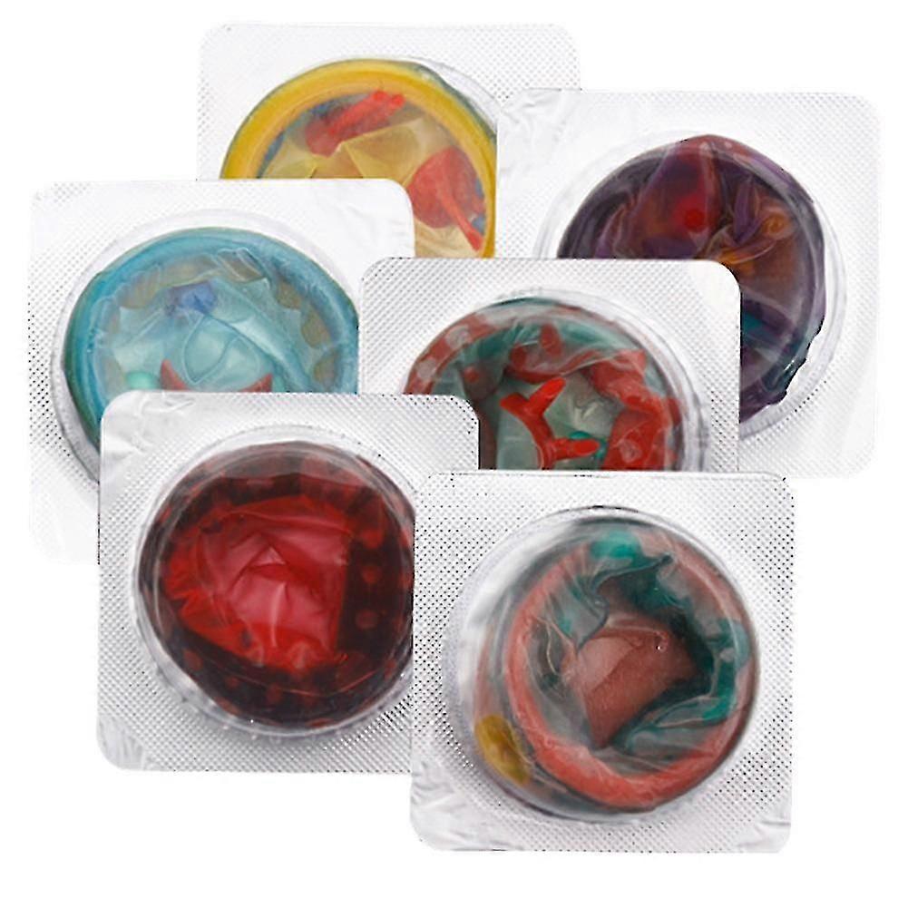 6pcs volwassen geribbelde gestippelde spike condoom