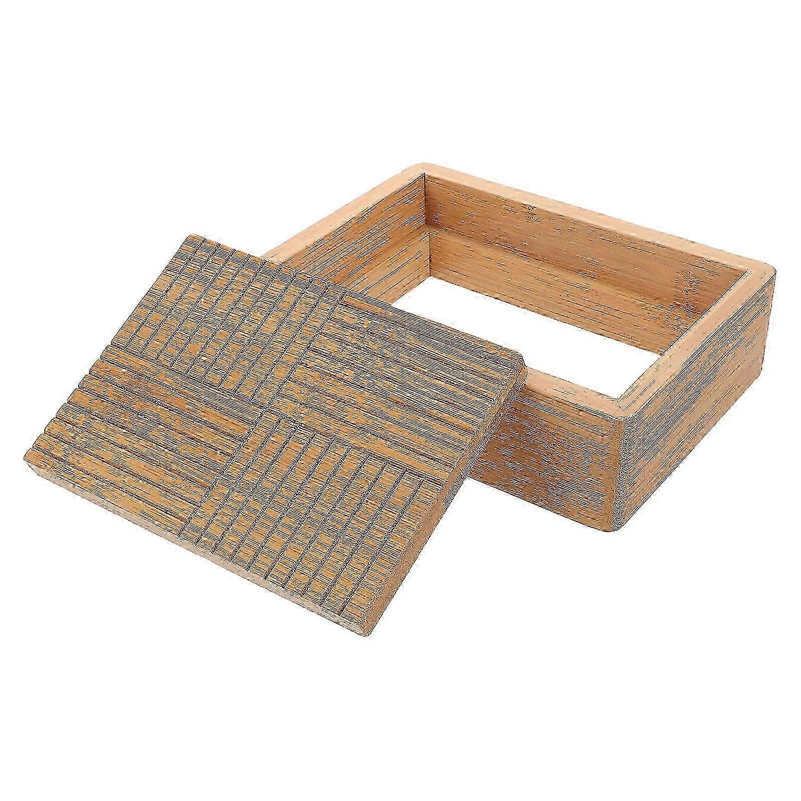 2026 Suitable Bamboo Soap Dish Holder for Soap Holding Rectangular Tray 3Pcs Set