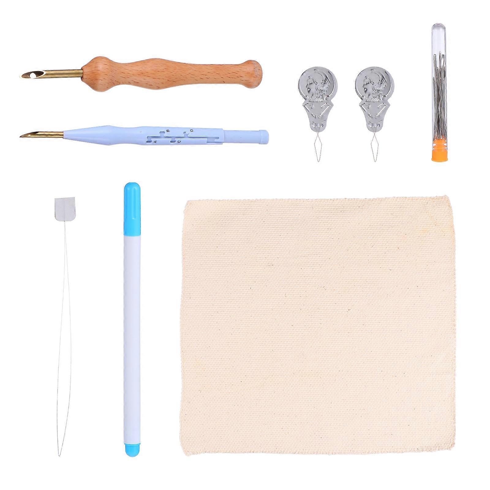 DIY Tools Embroidery Kit 2Sets Punch Needle with Assorted Color