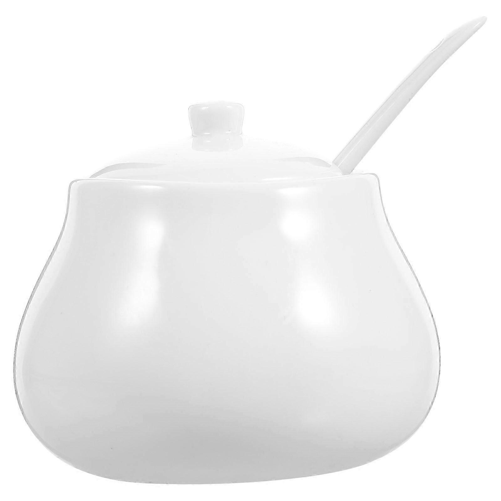 Ceramic Cube Shape Airtight Container For Sugar Candy Coffee Time 1Pcs