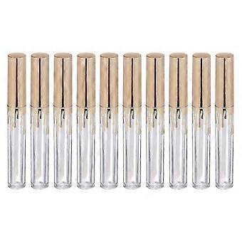 Gold Lipstick Tubes Cylindrical Lip Gloss Bottles for Storage Use 10Pcs Set