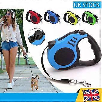 Retractable Dog Lead Extendable Training Dog Cat Strong Pet Leash Sizes 3m 5m