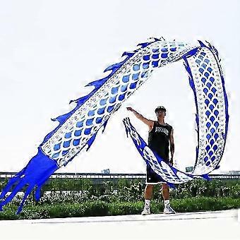 3d Colorful Dragon Silk Flowy Spinning & Shaking Poi - Flinging The Dragon Spiral Practice Ribbon Streamer With Fiberglass Handsticks + Travel Bag! (3