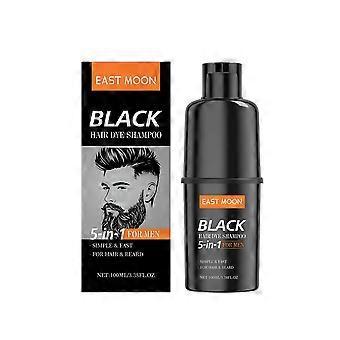 5 in 1 Men's Black Hair Dye Shampoo Fast Coloring Removal White Gray Hair Long Lasting Nourishing Natural Beard Dye Shampoo
