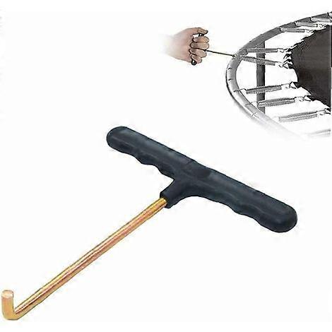 Trampoline Spring Tool T-Hook Pull Kit, Steel and Plastic Handle, for Trampoline Spring Adjustment and Installation