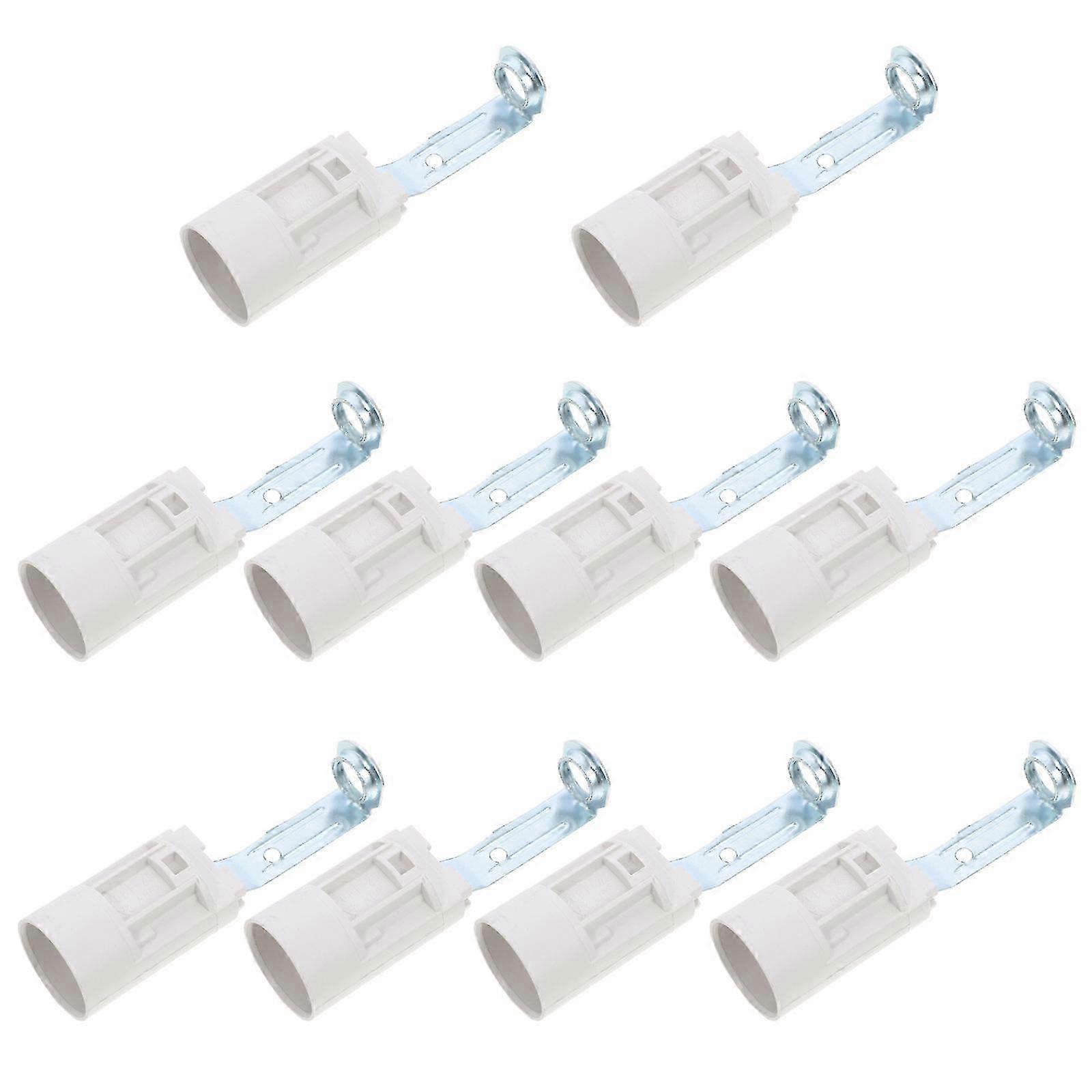 Candelabra Socket Replacement Light Holder for Lamp Use 10Pcs White
