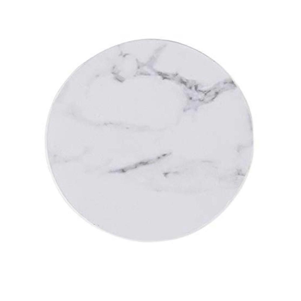 7Pcs White Marble Drink Coasters with Stand for Cups