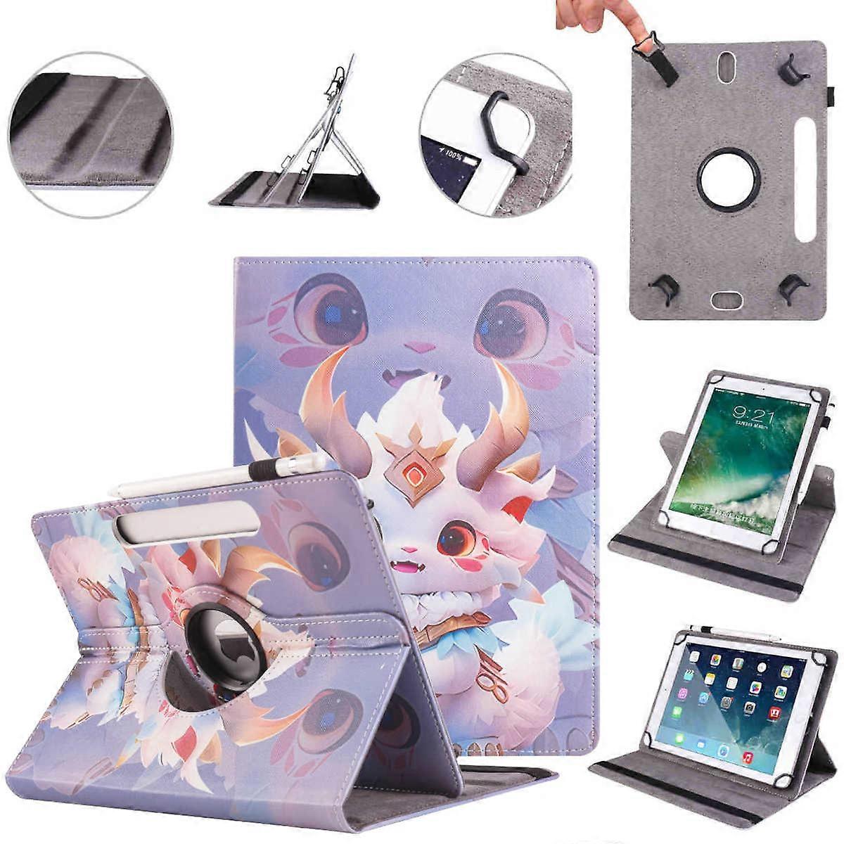 For Apple iPad 10.9 10th Gen 2022 360 Degree Design 13" Tablet Case Faux Leather Cover