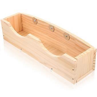 Wood Bunny Groove Rabbit Feeding Groove for Small Pets Hay Rack