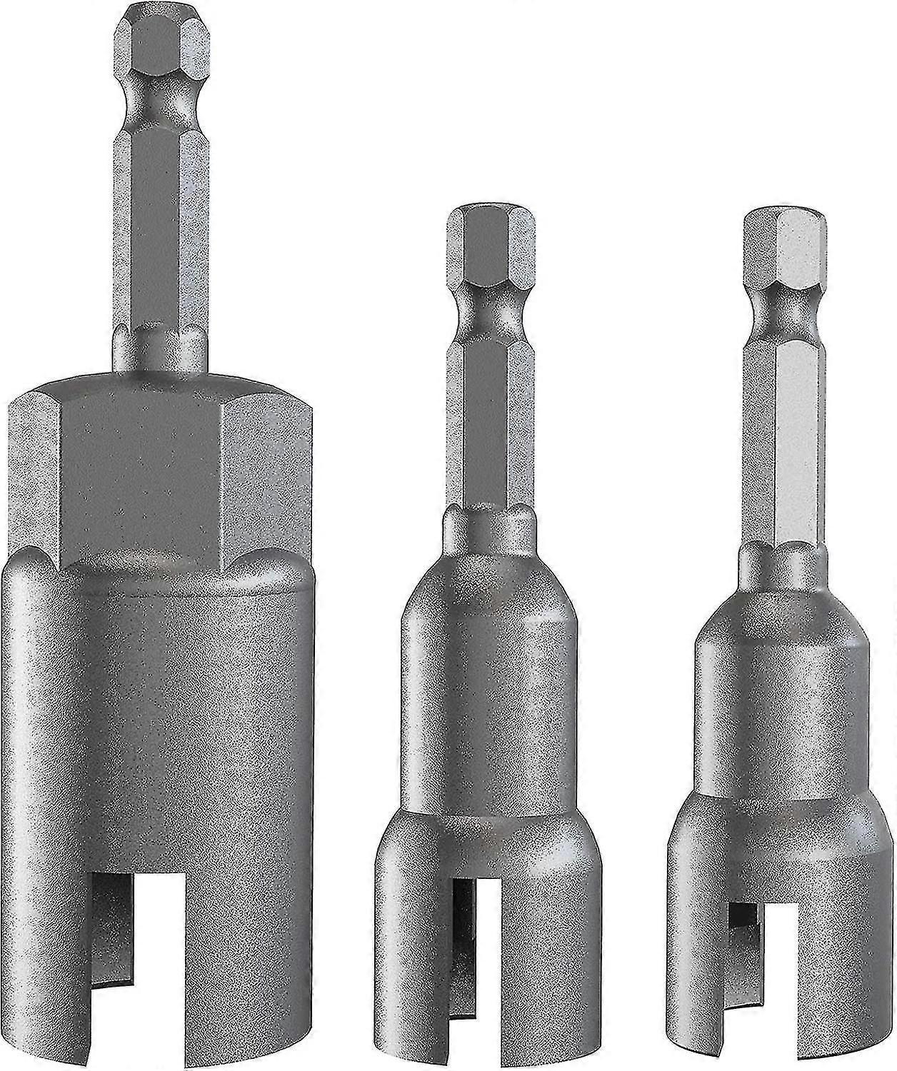 3pcs 1/4" Hex Shank Power Wing Nut Driver Set Slotted Wing Nut Drill Socket