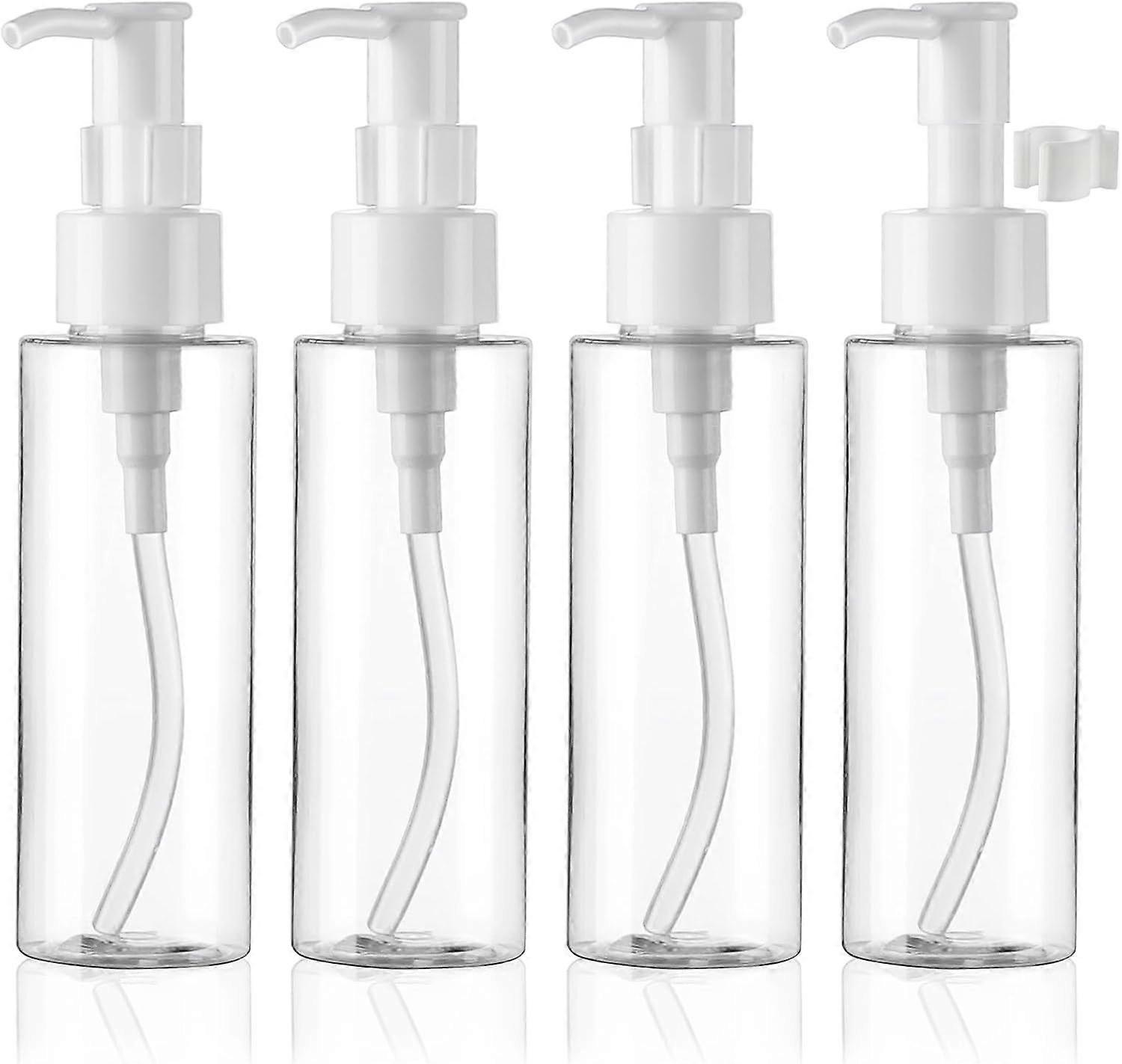 Empty Plastic Pump Bottles Dispenser TSA Approved 3.4oz 4 Pack Portable Empty