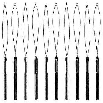 10 pz Hair Extension Loop - Strumento per gancio infilatore e strumento per perline - Per l'estensione dei capelli