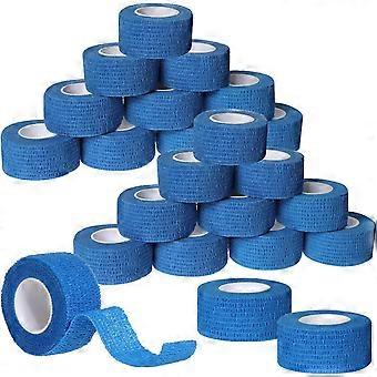 24 Rolls Self Adhesive Cohesive Bandages 25cm x 45m Finger Cohesive Bandage Wrap Elastic Stretch Sports Tape for Animals Blue