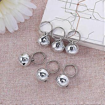 Pendentif clochette argenté pour animaux de compagnie, lot de 6 accessoires de collier