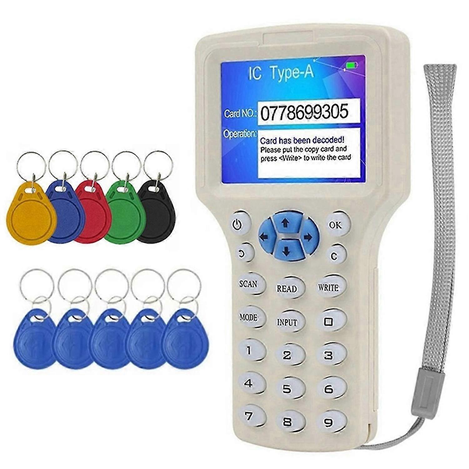 RFID NFC Smart Card Reader+5XUID/T5577 Keychain RFID Duplicator