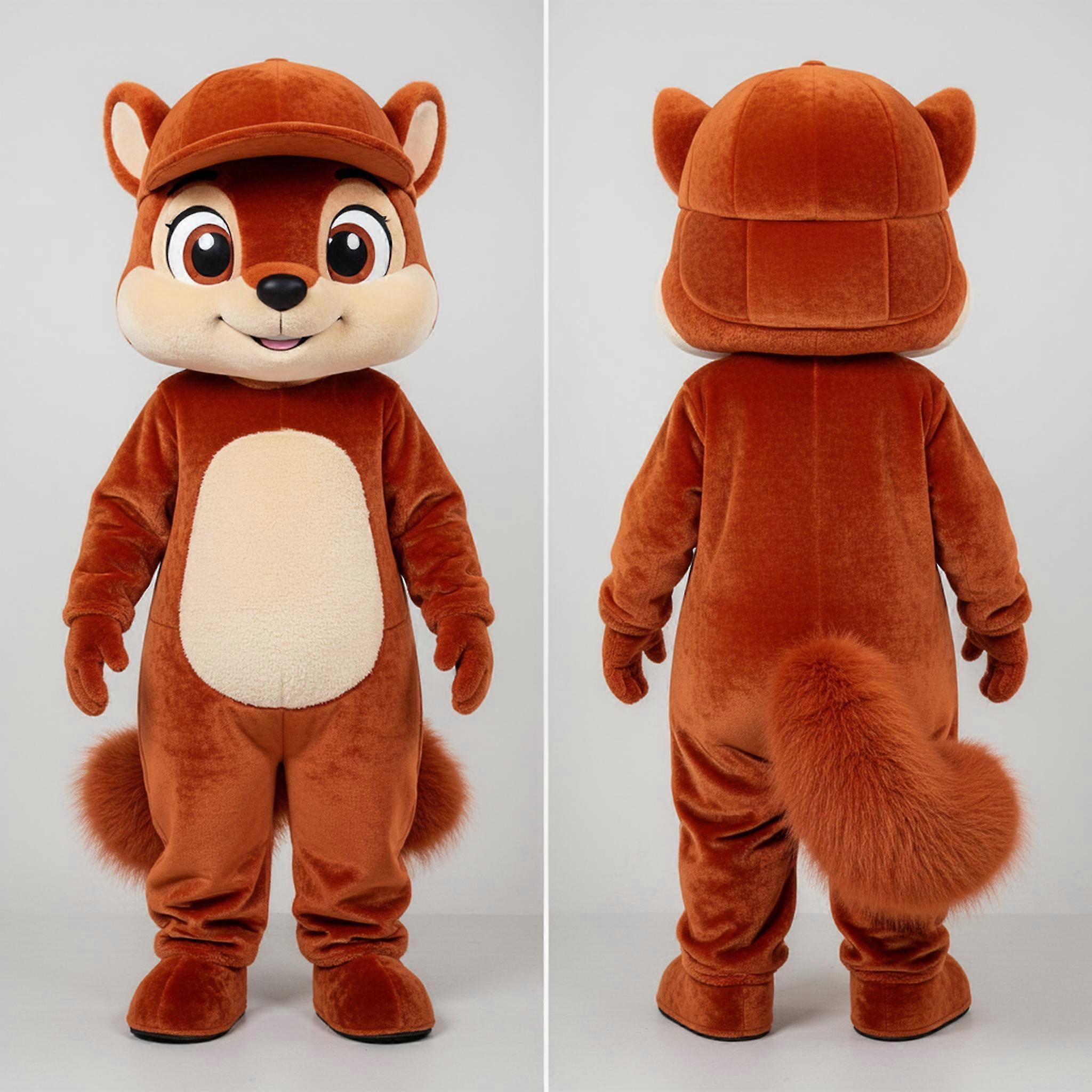 MASTICOT Rust Orange Fluffy Tailed Flying Squirrel Mascot