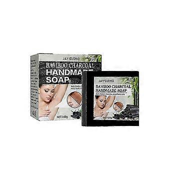 Jaysuing Bamboo Charcoal Handmade Soap Body Cleaning Desalting Melanin Precipitation In Underarm Joints Bamboo Charcoal Soap - 100G Boxe
