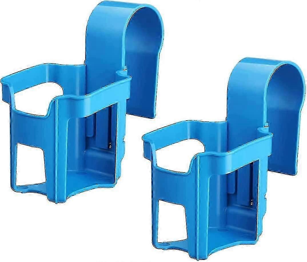 2 Pack Plastic Pool Cup Holder Multi-Function Swimming Pool Accessory Fits Most Swimming Pools (Blue)