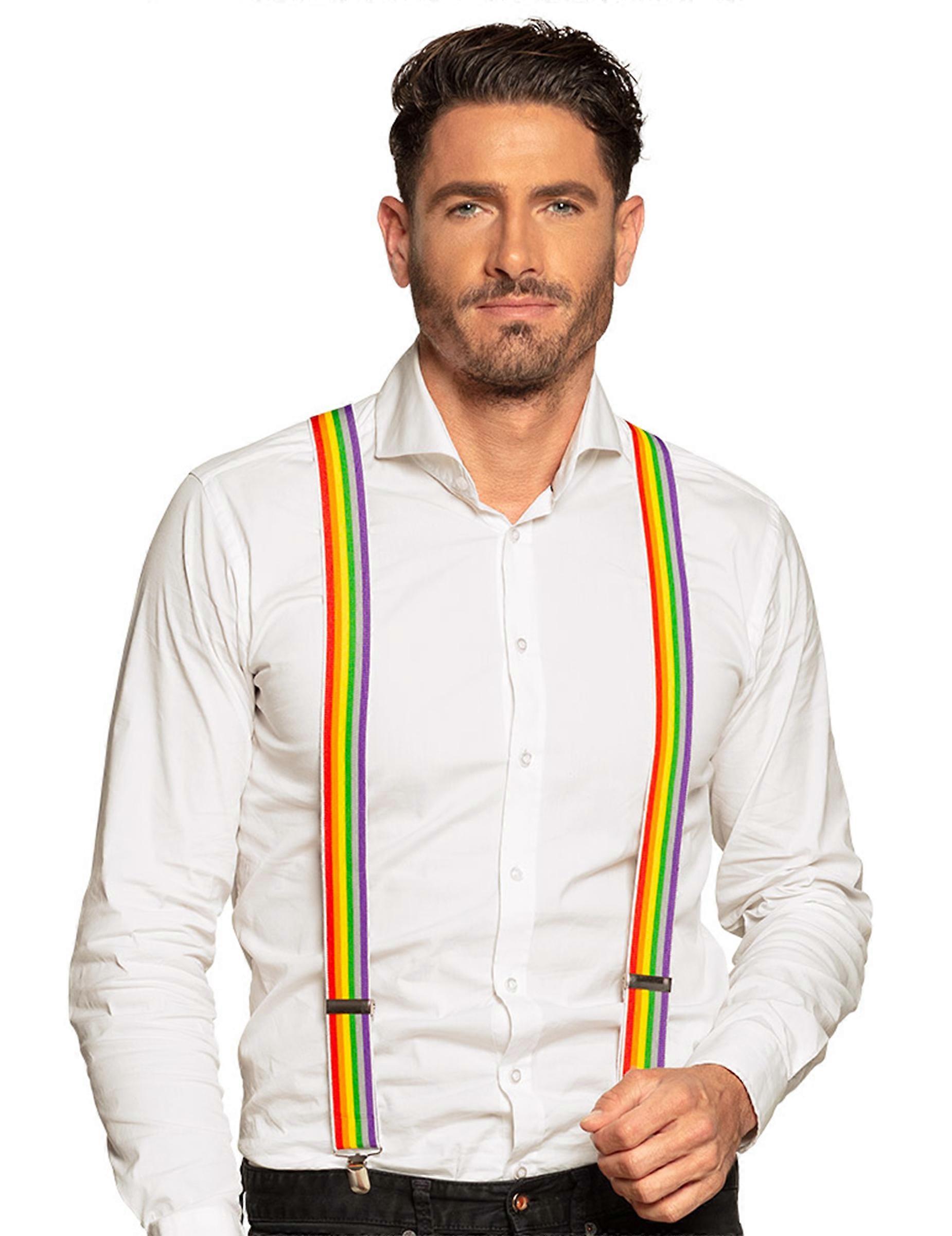 Adult multi-colored suspenders