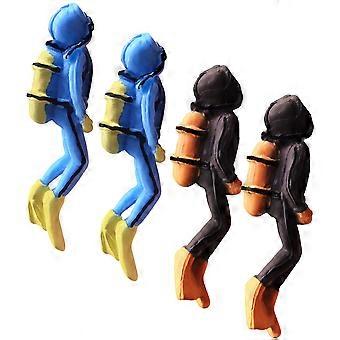 Mini Swimmers Resin Diver Ornament for Fish Tank Decoration 8Pcs Set