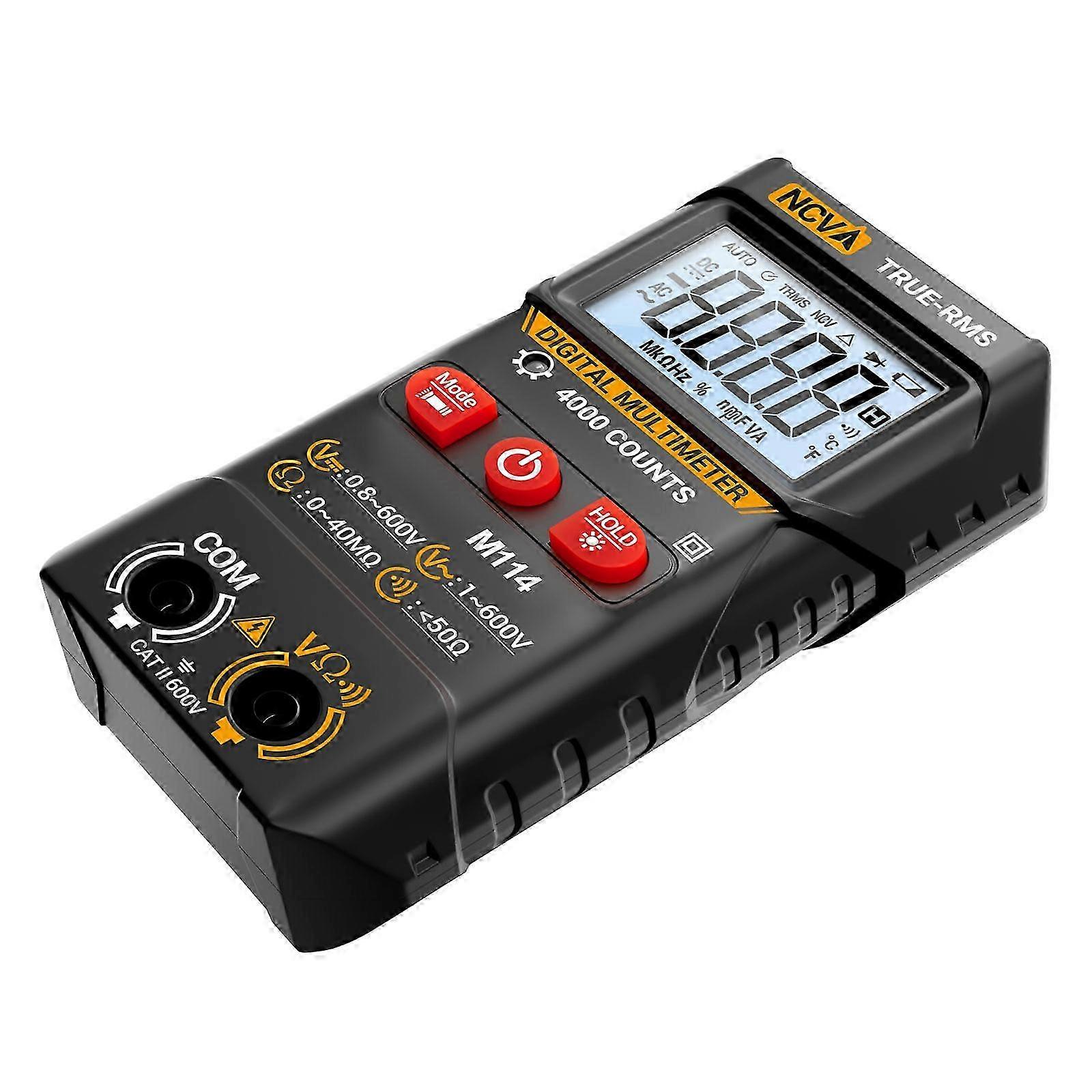 4000 Counts Voltage Tester with Flashlight Data Retention LCD Screen Multifunction Testing Tool Digital Multimeter Multicolor
